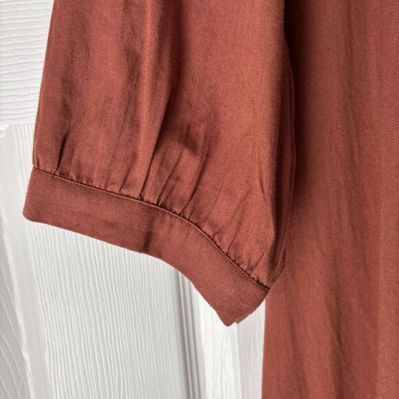 WVN Dress Womens Size Large V Neck Red Long Sleeve Above Knee Casual Spring - Picture 4 of 9